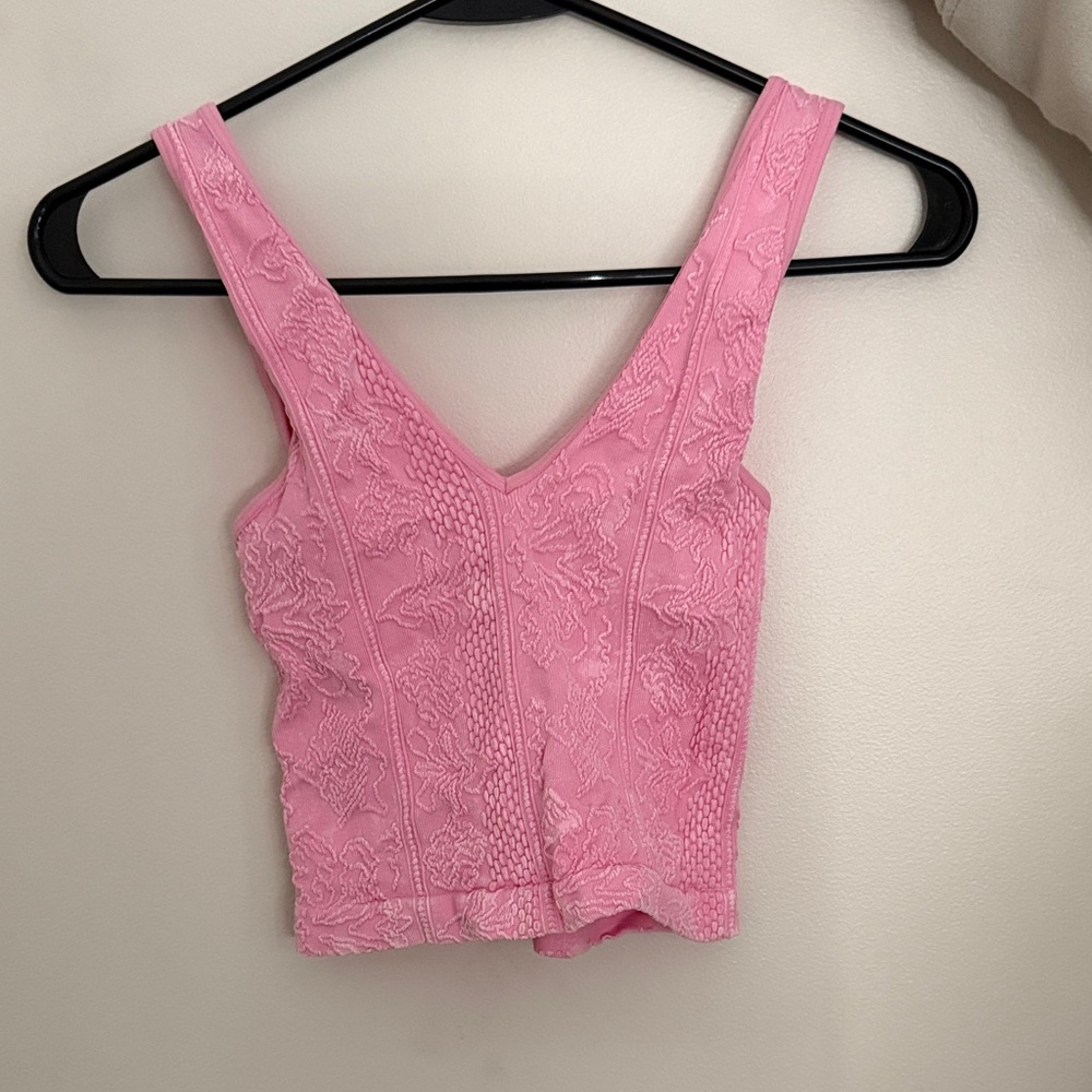Urban Outfitters Pink Textured Crop Top